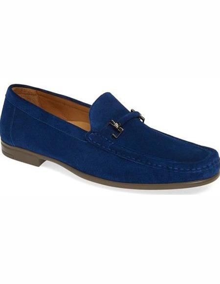 Men's Blue Slip On Stylish Dress Loafer Shoe