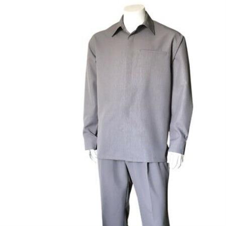 Men's Plain Long Sleeve Casual Walking Ash Suit