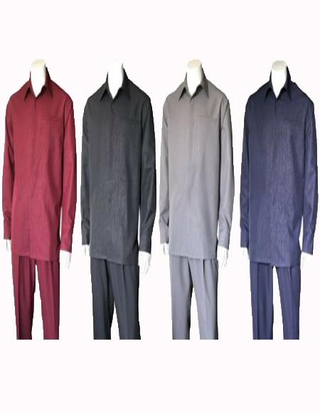 Men's Plain Long Sleeve Casual Walking Suit