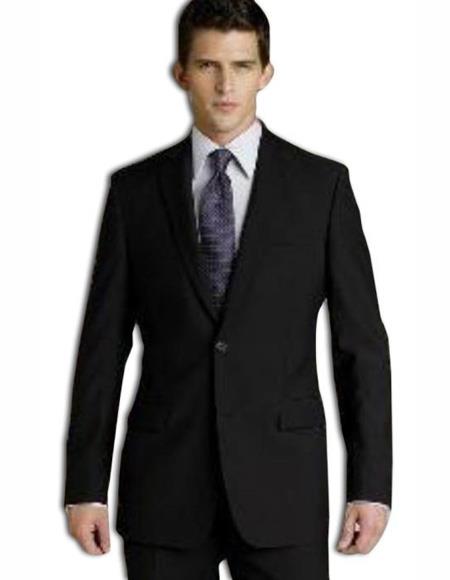 Men's Suits Solid Black Clearance Sale 