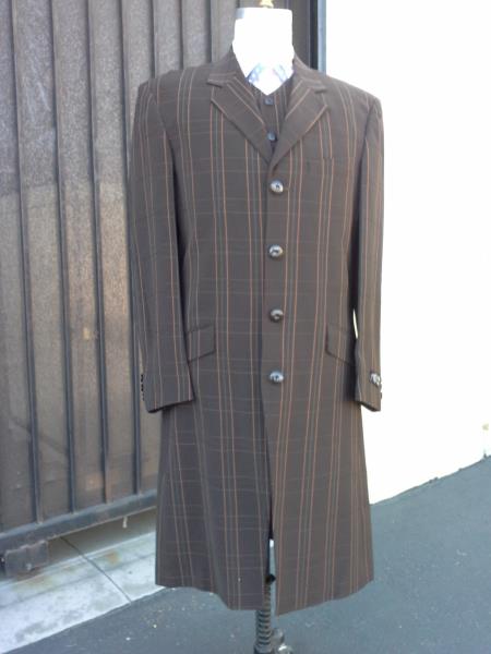 Men's Brown Maxi Zoot Suit Full Length Suit