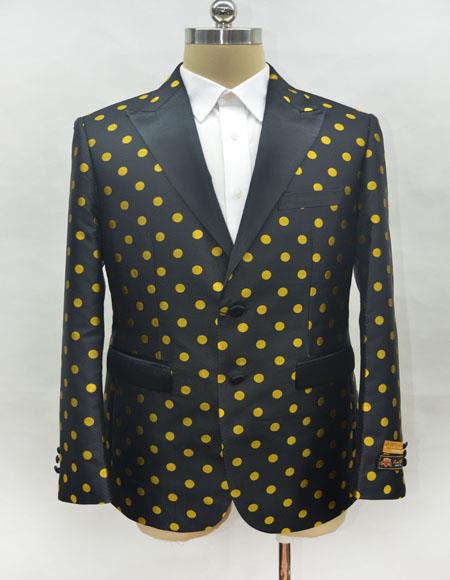 Men's Fashion Black-Gold Suit