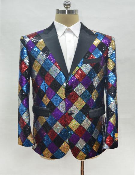 Rainbow Tuxedo with Matching Bow Tie Mens Fashion Rainbow Suit