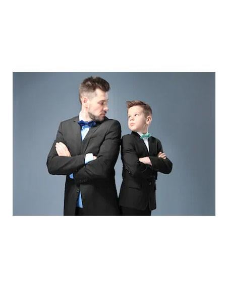 Dad And Son Two Button Black Matching  Perfect for toddler Suit wedding  attire outfits Suits