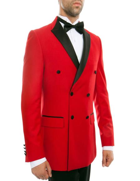 bespoke red cotton suit Mario Moreno Moyano.
