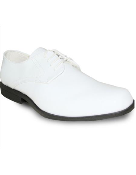 Men Dress Shoe For Men Perfect for Wedding Formal Tuxedo Oxford  White Patent - Men's Shiny Shoe