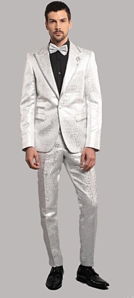  Giovanni TestI White Tuxedo Suit Jacket And Pants