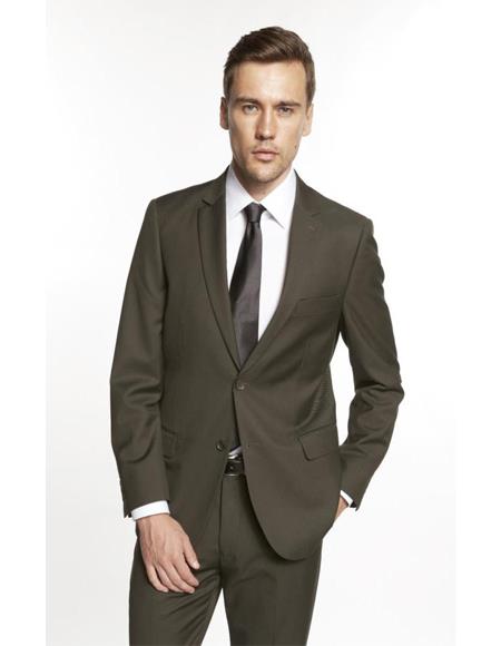 Giorgio Fiorelli Suit Men's Solid Olive Suit