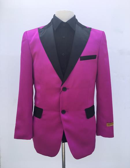 Style#-B6362 Men's Dark Pink Flap Front Pockets Two Button Cheap Priced Designer Fashion Dress Casual Blazer On Sale Blazer