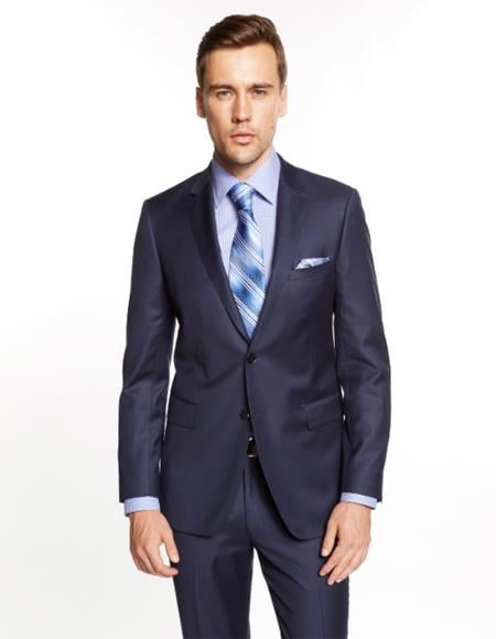 Bertolini Silk & Wool Fabric Suit French Blue- High End Suits - High Quality Suits