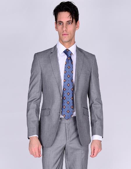Bertolini Silk & Fabric Suit Light Gray- High End Suits - High Quality Suits