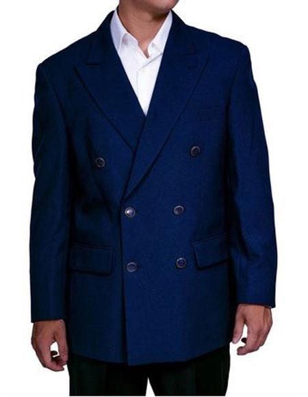 Men's Lucci Suit Dark Navy Slim Fit Blazer Double Blazer