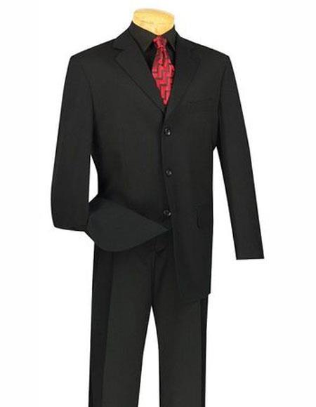 Men's Lucci Suit Black  Three Button
