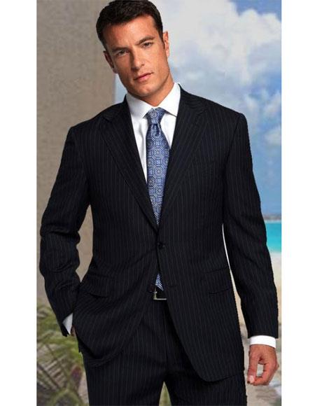 Athletic Cut Classic Suits Men's suit  Classic Relax Fit Pleated Pants 19 Inch Bottom Black