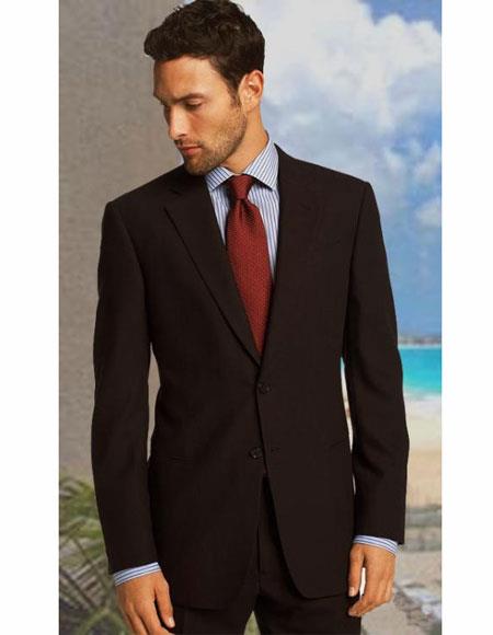 Athletic Cut Classic Suits Men's suit  Classic Relax Fit Pleated Pants 19 Inch Bottom Brown