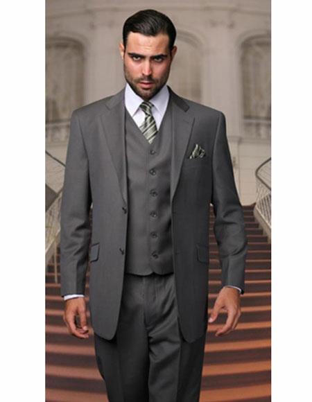 Oxford Gray Athletic Cut Classic Suits Men's suit