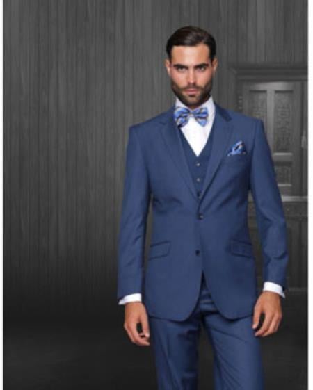 Mix and Match Suits Men's Suit Separates Wool Fabric Indigo Suit
