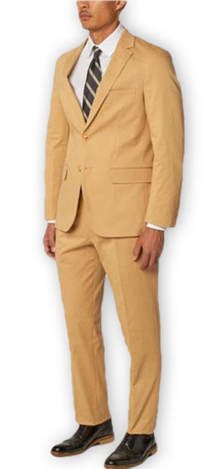 Mix and Match Suits Men's Suit Separates Wool Fabric Khaki Suit By Alberto Nardoni Brand