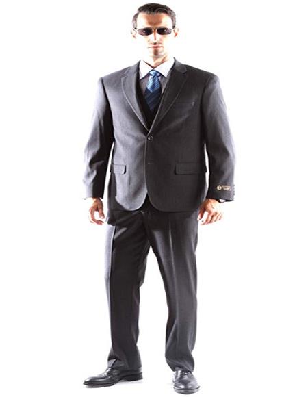 Brand: Caravelli Collezione Suit - Caravelli Suit - Caravelli italy Caravelli Men's Superior 150s  Two Button Pinstripe Dress Suit