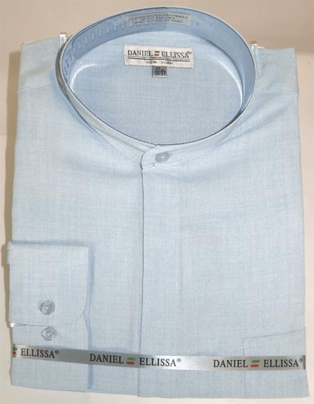 Daniel Ellissa Men's French Cuff Shirt Powder ~ Blue