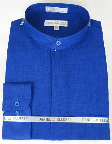 Daniel Ellissa Men's French Cuff Shirt Royal ~ Navy