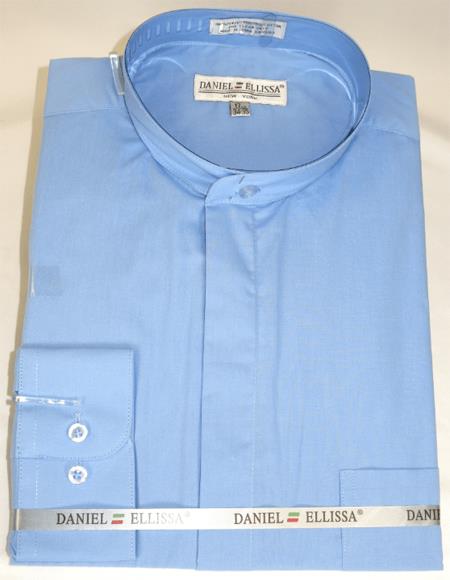 Daniel Ellissa Men's French Cuff Shirt Lt.Blue