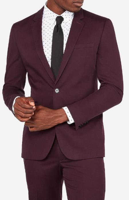 Guys Burgundy Two Flap Front Pockets  Outfit New Trendy