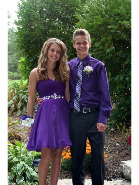 Trendy High School Boys Homecoming Long Sleeve Purple Outfit (Shirt + Tie + Pants) Combo