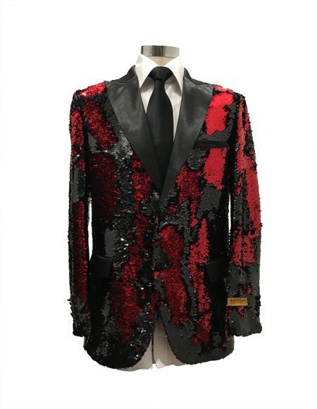 Style#-B6362 Men's Red Christmas Party Blazer