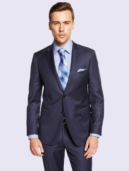 Bertolini Silk & Fabric Men’s Suit-French Blue- High End Suits - High Quality Suits
