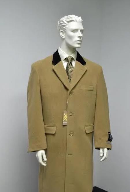 Chesterfield Wool & Cashmere Full Length Velvet Collar Beige ~ Camel  and brown ~ Khaki