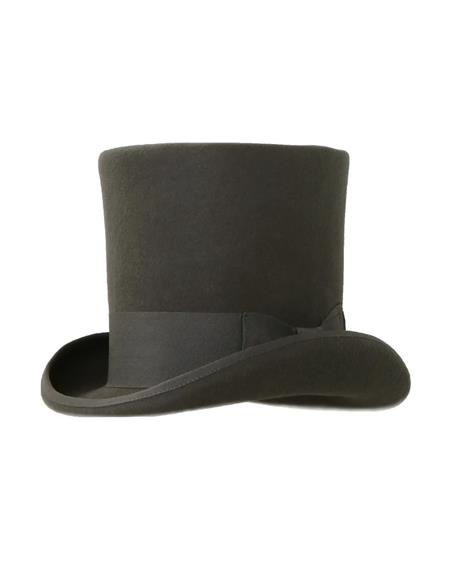 Charcoal Premium Wool Top Hat ~ Tuxedo Hat