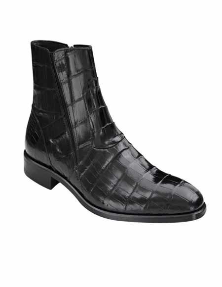 Mezlan Brand Mezlan Alligator Shoes - Mezlan Crocodile Shoes Men's Dress Shoes Sale BELUCCI By Mezlan In Black 