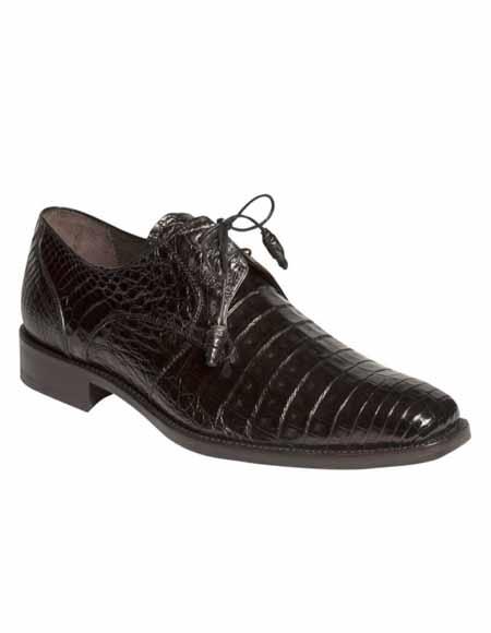 Mezlan Brand Mezlan Alligator Shoes - Mezlan Crocodile Shoes Men's Dress Shoes Sale ANDERSON By Mezlan In Black