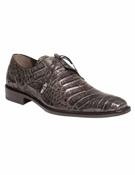 Mezlan Brand Mezlan Alligator Shoes - Mezlan Crocodile Shoes Men's Dress Shoes Sale NDERSON By Mezlan In Grey
