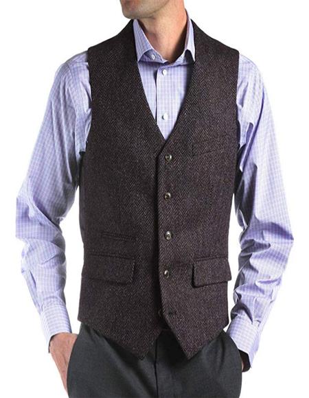 Men's Irish Tweed Grey Vest