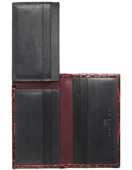Alligator Skin Wallet - Crocodile Wallet Mezlan Brand LG02-J_BLACK_RED ...