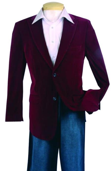 Velour Men's blazer Jacket Men's Fashion Sport Coat Wine Color Velvet Fabric