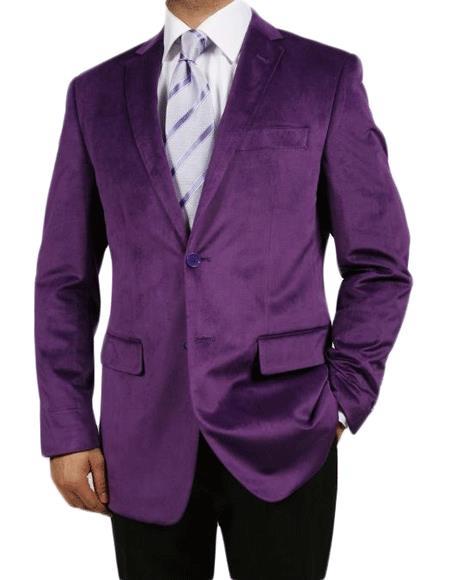 Velour Men's blazer Jacket  PURPLE VELVET BLAZERS FOR MEN