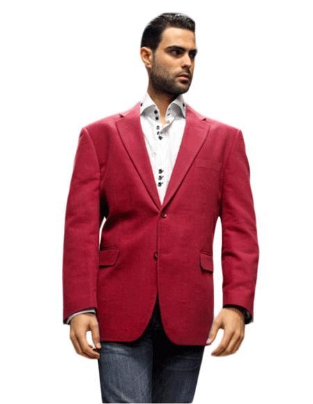 Velour Men's blazer Jacket Sport Coat It's One of a Kind For All Occasion Winish Burgundy ~ Ma