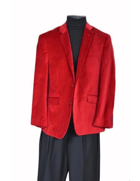 Men's velour Men's blazer Jacket Sport Coat- Red