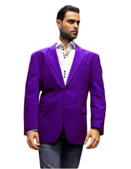 Purple Super 150's velour Men's blazer Jacket Fabric Sport Coat 