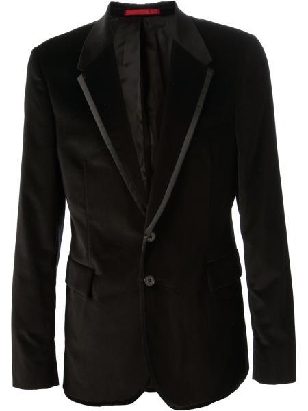 Velour Men's blazer Jacket Men's Black Cotton