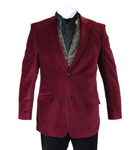 Velour Men's blazer Jacket Velvet Smoking Burgundy ~ Wine ~ Maroon 