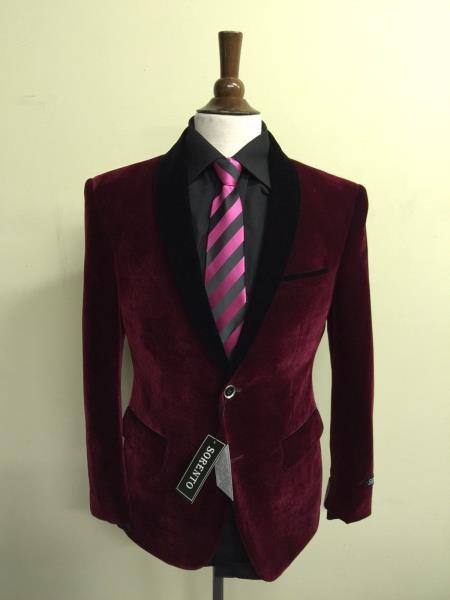 Velour Men's blazer Jacket Velour Fabric ~ Men's slim fit elegant Velvet Dinner Tuxedo Black Lapeled 