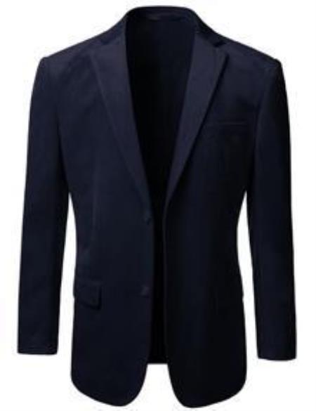 Velour Men's blazer Jacket Men's 2 Button Velvet Blazer Navy