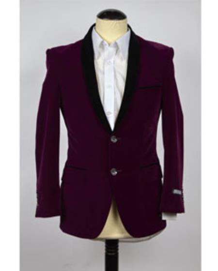 Men's Velvet velour Men's blazer Jacket Purple