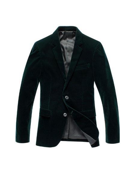 Alberto Nardoni Brand Men's Olive Green Velvet velour Men's blazer Jacket