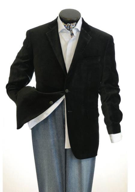 Big And Tall Men's Black Men's blazer Clearance Cheap Priced Velvet ~ velour Men's blazer Jacket / Sport Coat