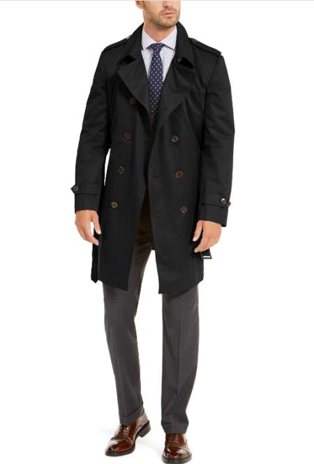 Mens Classic-Fit Lowry Double-Breasted Raincoat